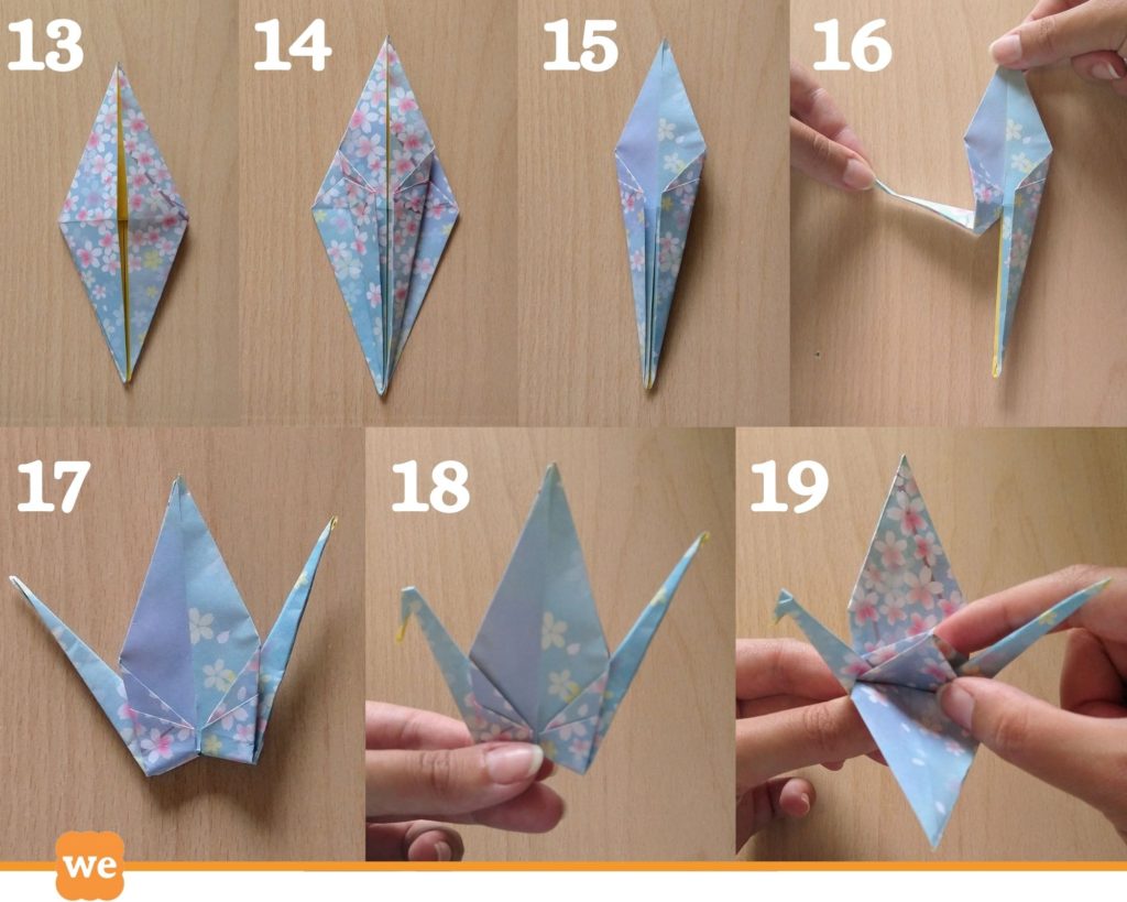 How to make an Origami paper crane - steps