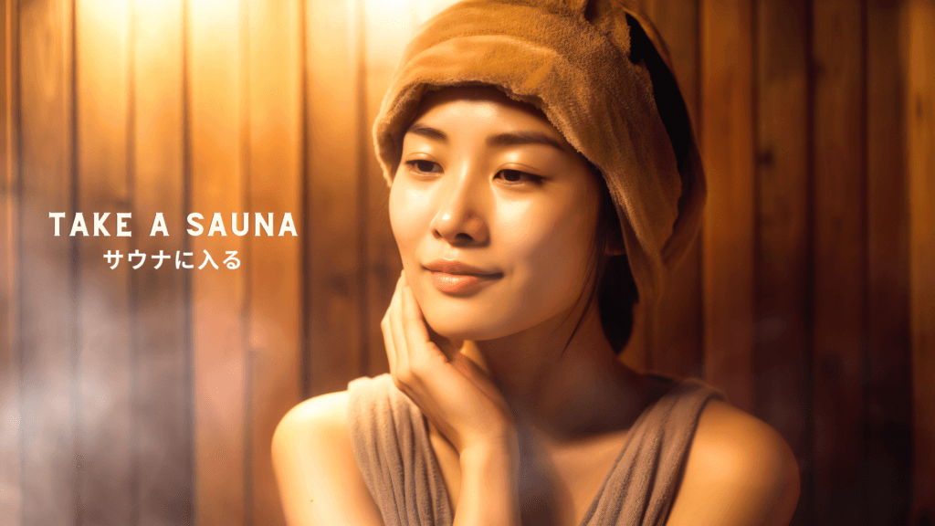A girl taking a Sauna, new buzzword